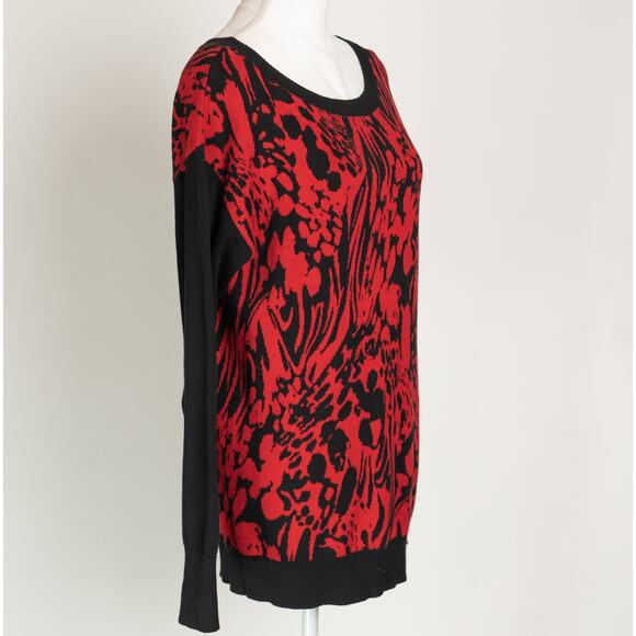 New York and Company Red Black Sweater Size Large - Picture 3 of 7